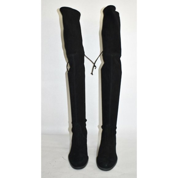 $800 STUART WEITZMAN Urban Over the Knee Boot BLACK BLOCK SUEDE 7.5 (PA28) - Picture 3 of 9